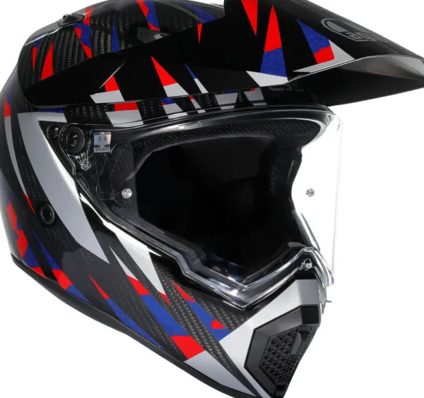 AGV AX9 Steppa Carbon/Red/Blue> Adventure Helmen|Integraalhelmen