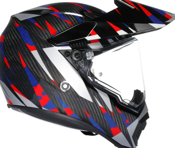 AGV AX9 Steppa Carbon/Red/Blue> Adventure Helmen|Integraalhelmen