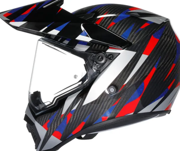 AGV AX9 Steppa Carbon/Red/Blue> Adventure Helmen|Integraalhelmen