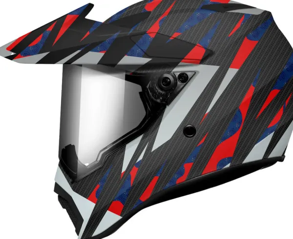 AGV AX9 Steppa Carbon/Red/Blue> Adventure Helmen|Integraalhelmen