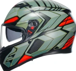 AGV K3 2023 Decept Matt Black/Green/Red> Integraalhelmen|Helmen Met Zonnevizier