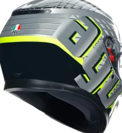 AGV K3 2023 Fortify Grey/Black/Yellow Fluo> Integraalhelmen|Helmen Met Zonnevizier