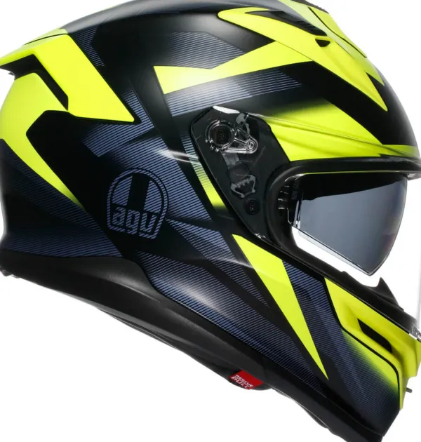 AGV K7 Glimpse Matt Black/Yellow Fluo> Integraalhelmen|Helmen Met Zonnevizier