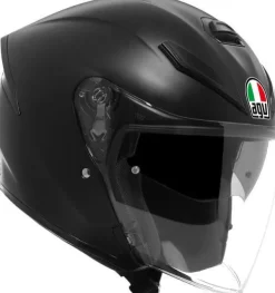 AGV K5 Jet Evo Mono Matt Black 003> Jethelmen|Helmen Met Zonnevizier