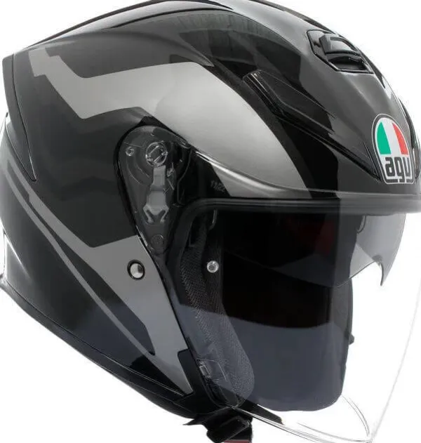 AGV K5 Jet Evo Tune Grey/Black 007> Jethelmen|Helmen Met Zonnevizier