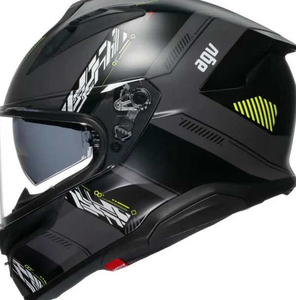 AGV K7 Kyber Matt Grey/Yellow Fluo> Integraalhelmen|Helmen Met Zonnevizier
