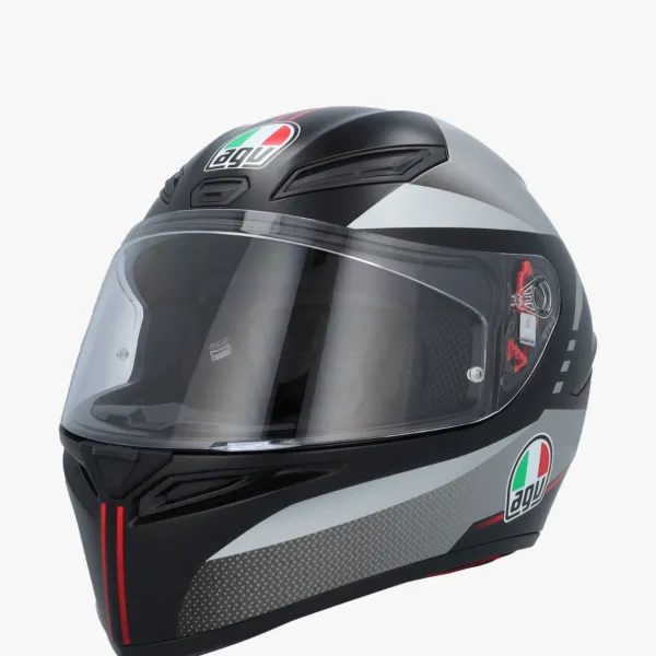 AGV K1 S Lap Matt Black/Grey/Red 034> Integraalhelmen|Race Helmen