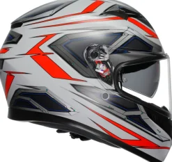 AGV K3 2023 Space Matt White/Red Fluo> Integraalhelmen|Helmen Met Zonnevizier