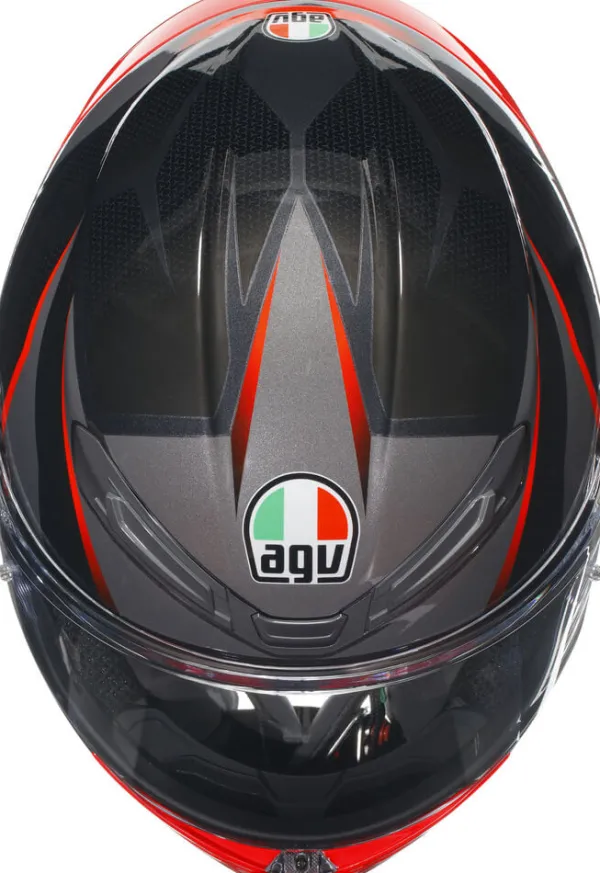 AGV K6 S Slashcut Black/Grey/Red> Integraalhelmen