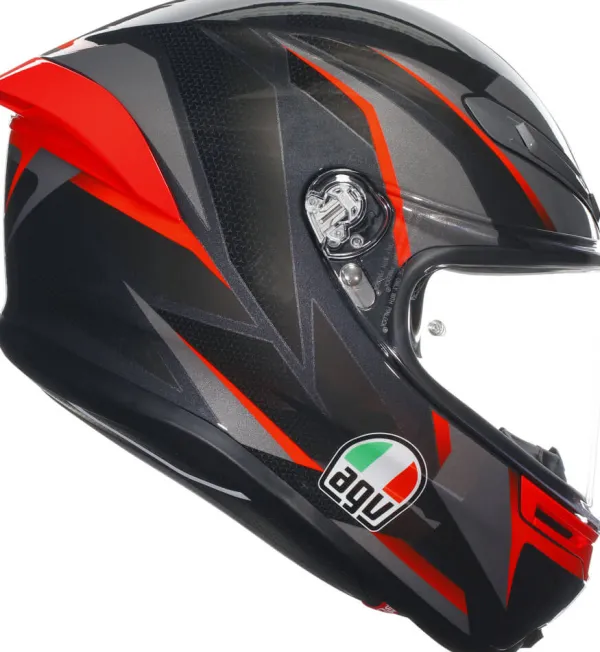 AGV K6 S Slashcut Black/Grey/Red> Integraalhelmen