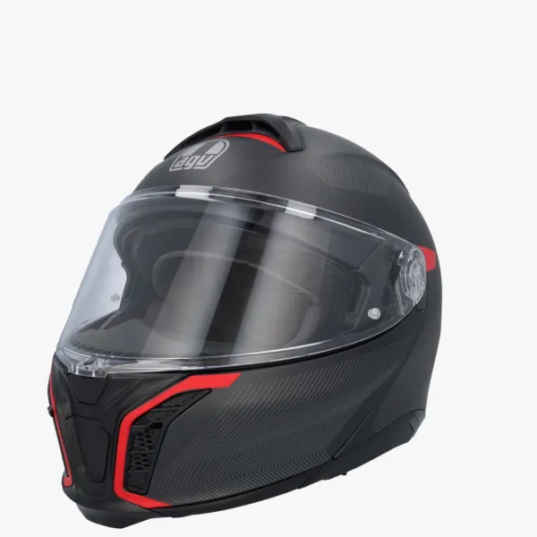 AGV Tourmodular Frequency Matt Gunmetal/Red 005> Systeemhelmen