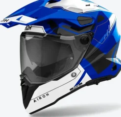 Airoh Commander 2 Reveal White/Blue> Adventure Helmen|Integraalhelmen