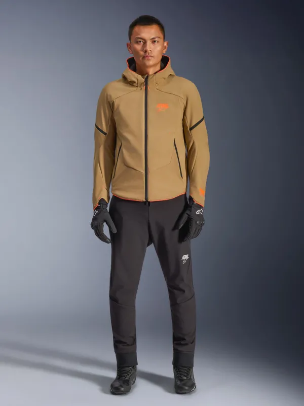Alpinestars Aeroshell Wp Motorjas Dark Khaki Black Orange Fluo 8038> Motorjassen