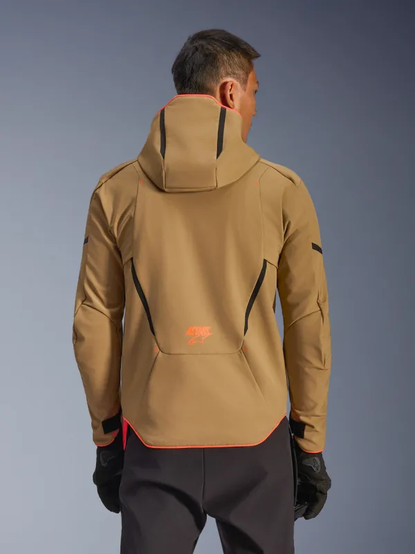Alpinestars Aeroshell Wp Motorjas Dark Khaki Black Orange Fluo 8038> Motorjassen
