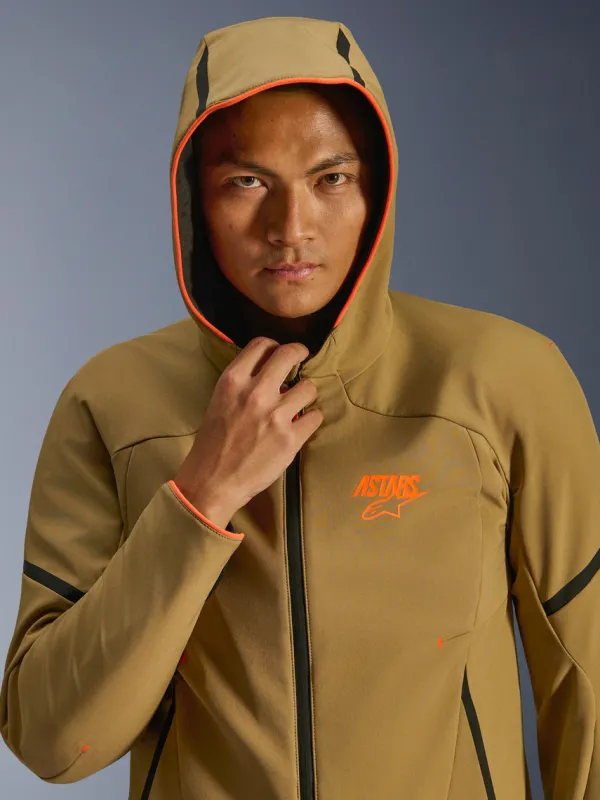 Alpinestars Aeroshell Wp Motorjas Dark Khaki Black Orange Fluo 8038> Motorjassen