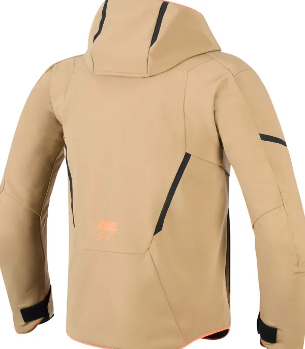 Alpinestars Aeroshell Wp Motorjas Dark Khaki Black Orange Fluo 8038> Motorjassen