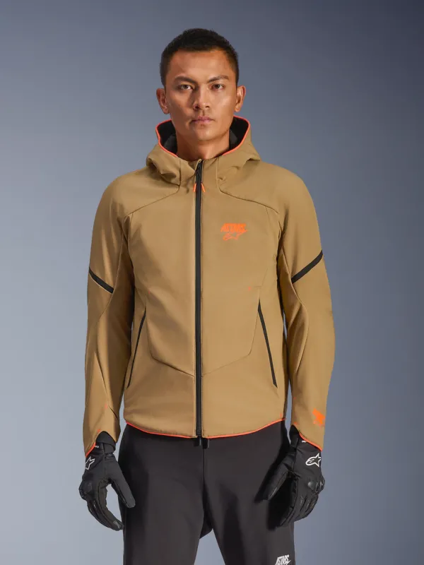 Alpinestars Aeroshell Wp Motorjas Dark Khaki Black Orange Fluo 8038> Motorjassen
