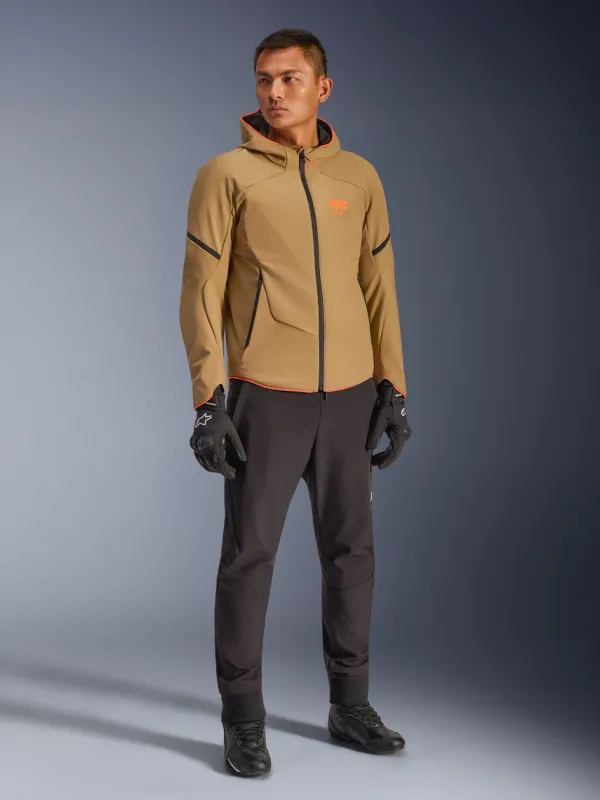 Alpinestars Aeroshell Wp Motorjas Dark Khaki Black Orange Fluo 8038> Motorjassen