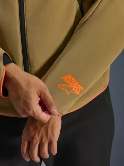 Alpinestars Aeroshell Wp Motorjas Dark Khaki Black Orange Fluo 8038><noscript><img width=