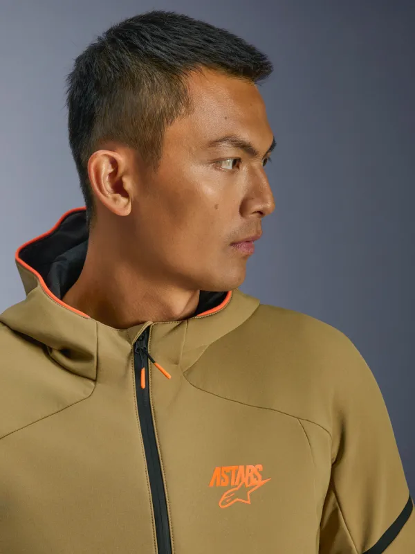 Alpinestars Aeroshell Wp Motorjas Dark Khaki Black Orange Fluo 8038> Motorjassen