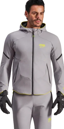 Alpinestars Aeroshell Wp Motorjas Mid Gray Yellow Fluo 9116> Motorjassen
