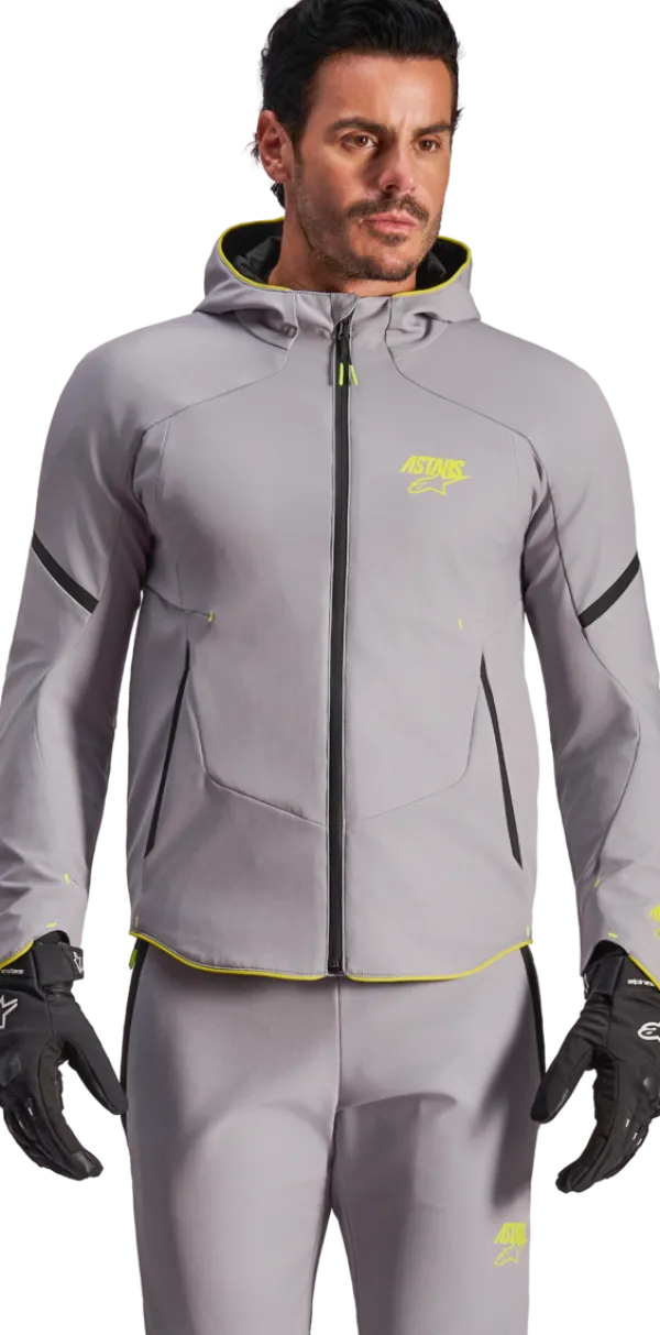 Alpinestars Aeroshell Wp Motorjas Mid Gray Yellow Fluo 9116> Motorjassen