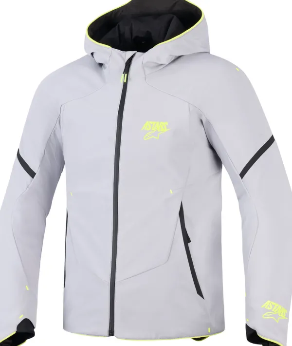 Alpinestars Aeroshell Wp Motorjas Mid Gray Yellow Fluo 9116> Motorjassen