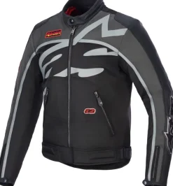 Alpinestars Axton Motorjas Black/Anthracite/Red/Tangerine> Motorjassen