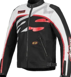 Alpinestars Axton Motorjas Black/Off White/Bright Red> Motorjassen