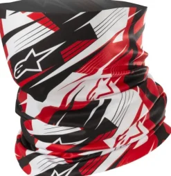 Alpinestars Blurred Neck Tube Black White Red 123> Nekwarmers En Windcollars