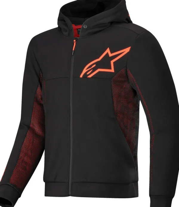 Alpinestars Chrome Air Sport Motorhoodie Black Red Fluo 1030> Motorhoodies|Motorjassen