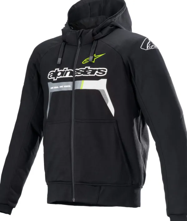 Alpinestars Chrome Motorhoodie Black/Yellow Fluo 155> Motorhoodies|Motorjassen