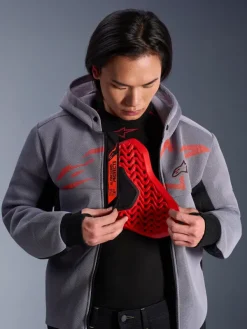 Alpinestars Chrome Superairflow Motorhoodie Black/Mid Gray/Red Fluo><noscript><img width=