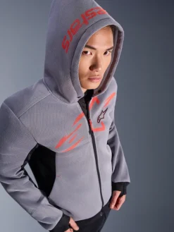 Alpinestars Chrome Superairflow Motorhoodie Black/Mid Gray/Red Fluo><noscript><img width=