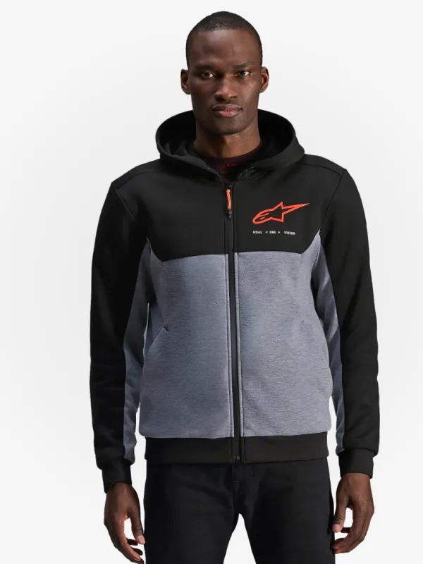 Alpinestars Chrome V2 Sport Motorhoodie Black Gray Heather Red Fluo 1473> Motorhoodies|Motorjassen
