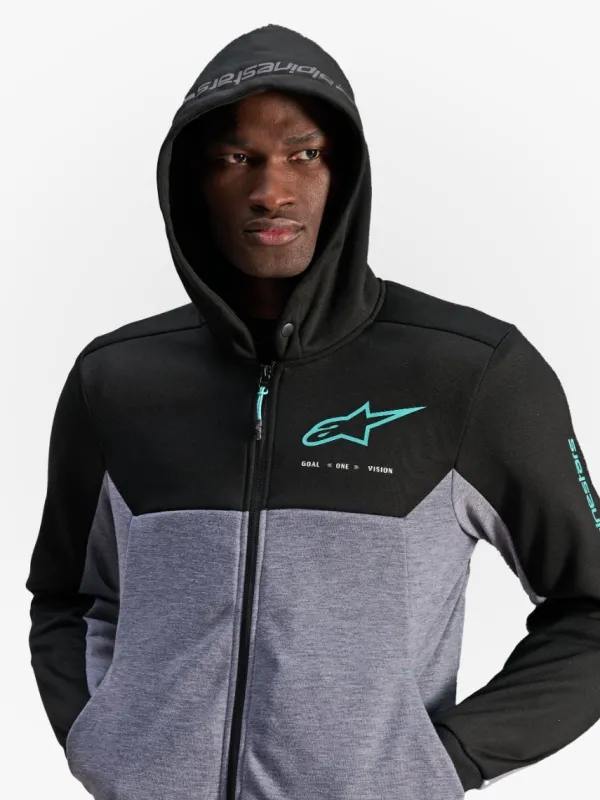 Alpinestars Chrome V2 Sport Motorhoodie Black Gray Heather Turquoise 1475> Motorhoodies|Motorjassen