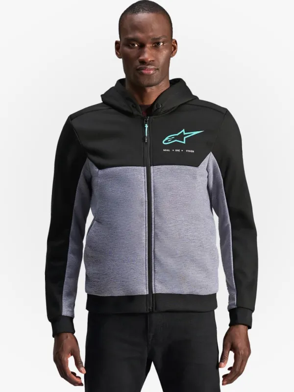 Alpinestars Chrome V2 Sport Motorhoodie Black Gray Heather Turquoise 1475> Motorhoodies|Motorjassen
