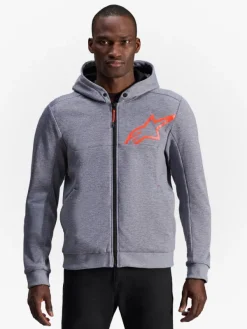 Alpinestars Chrome V2 Sport Motorhoodie Gray Heather Red Fluo 9199><noscript><img width=