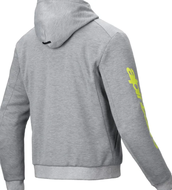 Alpinestars Chrome V2 Sport Motorhoodie Gray Heather Fluo Yellow 9232> Motorhoodies|Motorjassen