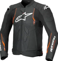 Alpinestars Dusk Airflow Leather Motorjas Black Red Fluo 1030><noscript><img width=