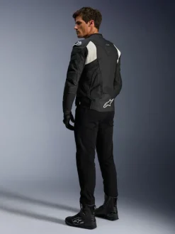 Alpinestars Dusk Airflow Leather Motorjas Black White 12> Motorjassen