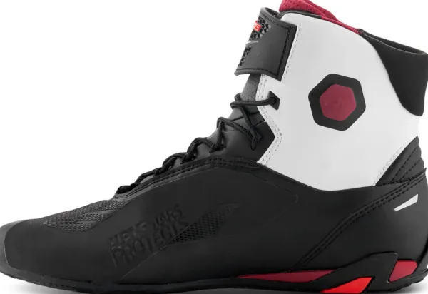 Alpinestars Faster 4 Shoes Black White Dark Red 1299>Heren Casual Motorschoenen|Heren Motorschoenen