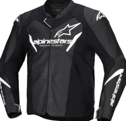 Alpinestars Faster V3 Leather Motorjas Black/White 12> Motorjassen