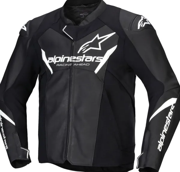 Alpinestars Faster V3 Leather Motorjas Black/White 12> Motorjassen