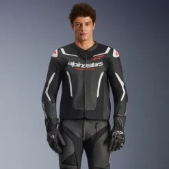 Alpinestars Gp Force V2 Leather Airflow Motorjas Black White 12><noscript><img width=