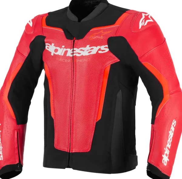 Alpinestars Gp Force V2 Leather Airflow Motorjas Red Red Fluo 3155> Motorjassen