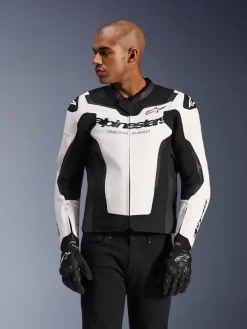 Alpinestars Gp Force V2 Leather Motorjas Jacket White/Black><noscript><img width=