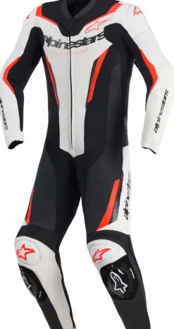 Alpinestars Gp Force V2 Leather Suit 1 Pc White/Black/Red Fluo> Motorpakken