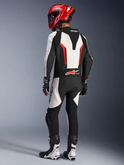 Alpinestars Gp Force V2 Leather Suit 1 Pc White/Black/Red Fluo><noscript><img width=