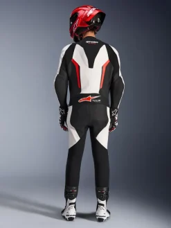 Alpinestars Gp Force V2 Leather Suit 1 Pc White/Black/Red Fluo><noscript><img width=